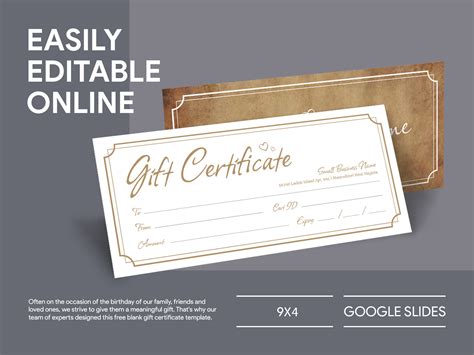 Gift Certificate Google Doc Template