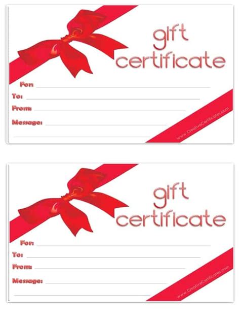 Gift Certificates Template