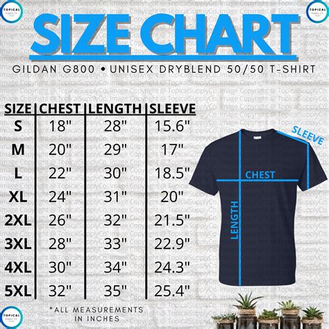Gildan 50 50 Size Chart