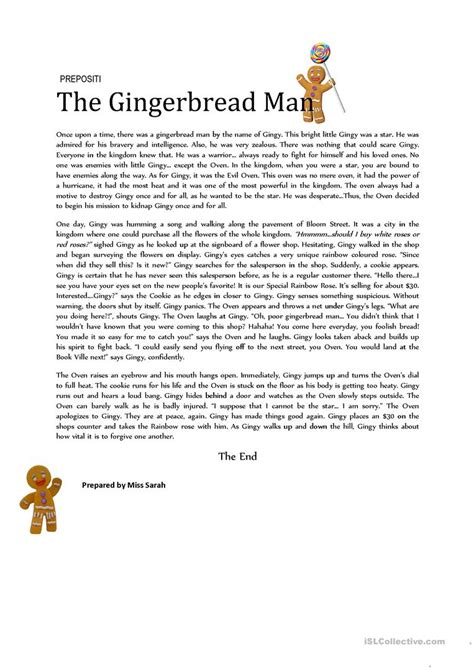 Gingerbread Man Story Printable Free