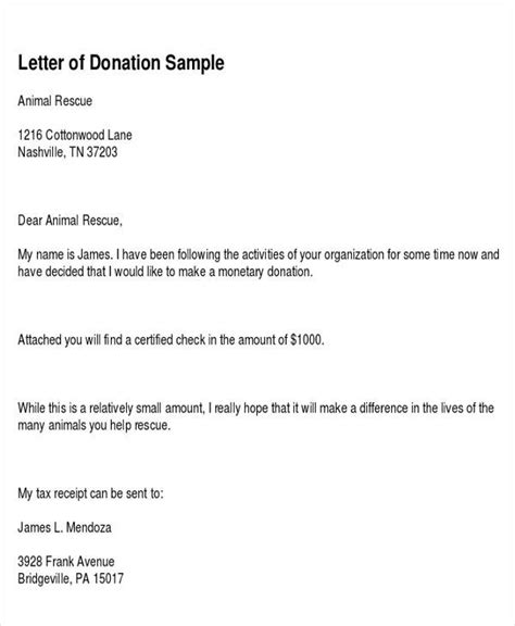Giving Donation Letter Template