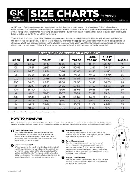 Gk Elite Size Chart