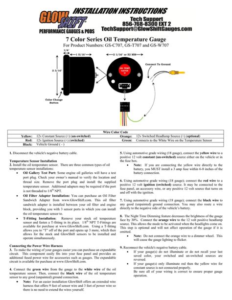 Glowshift Wiring Diagram