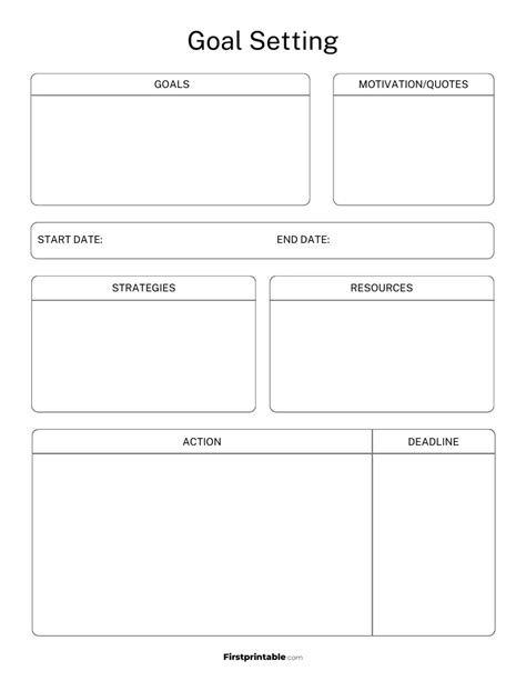 Goal Setting Template Free Download