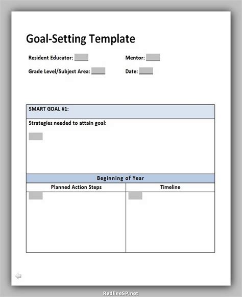 Goals Template Word
