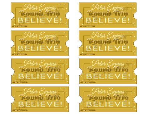 Golden Ticket Polar Express Printable Tickets