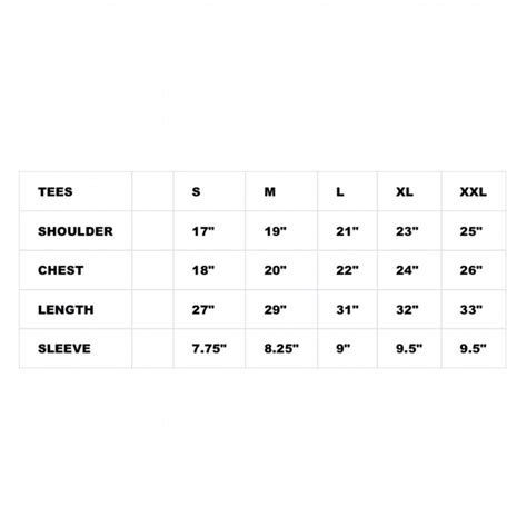 Golf Wang Size Chart
