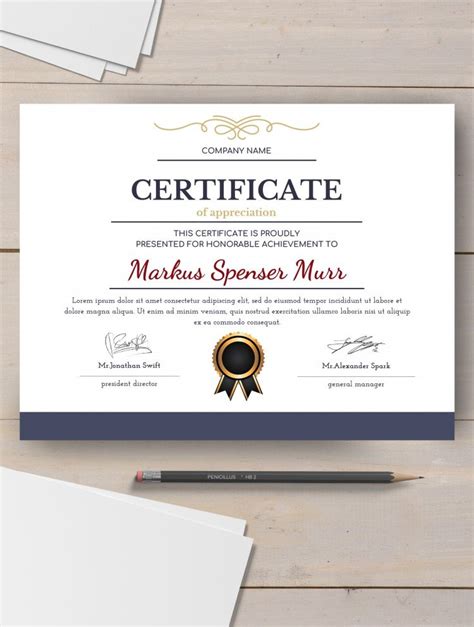 Google Doc Certificate Template