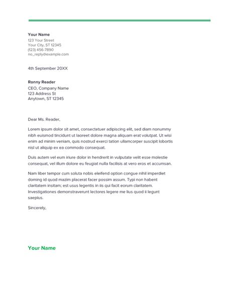 Google Docs Cover Letter Template