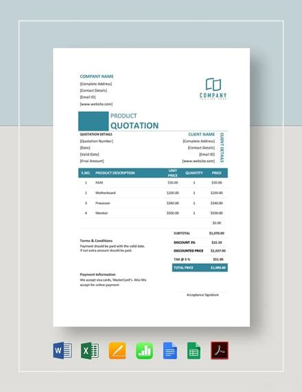 Google Docs Quotation Template