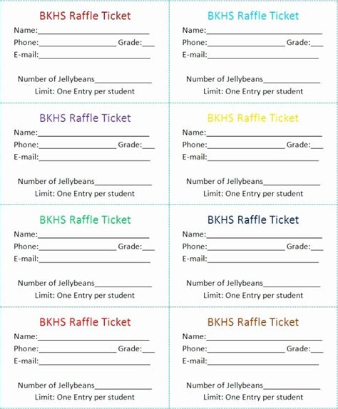 Google Docs Raffle Ticket Template