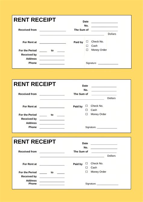 Google Docs Rent Receipt Template