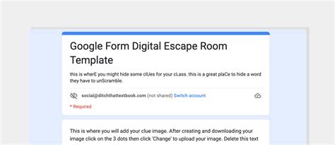 Google Form Escape Room Templates