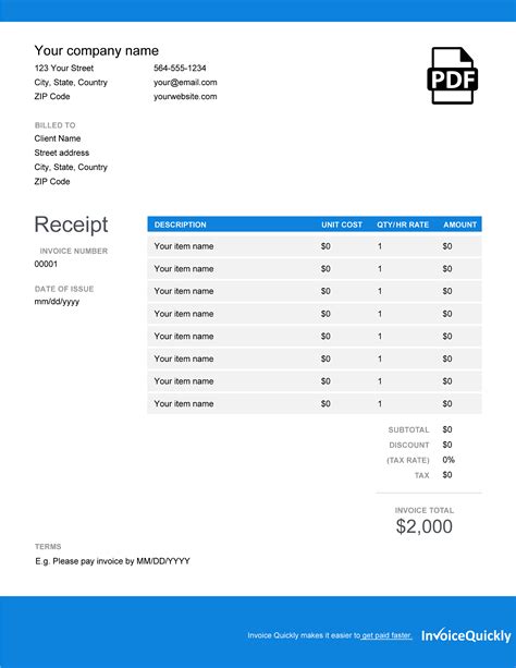 Google Receipt Template