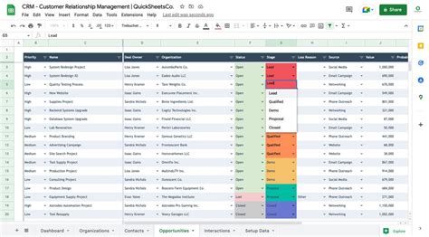 Google Sheet Crm Template