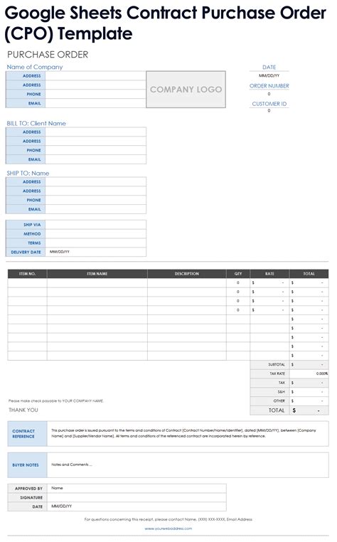 Google Sheets Contract Template