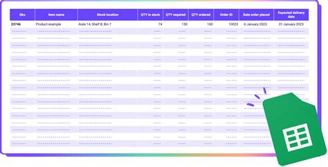 Google Sheets Inventory Management Template
