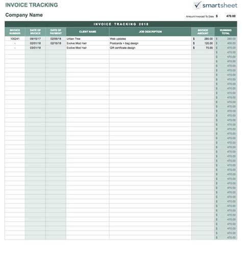 Google Sheets Invoice Tracker Template