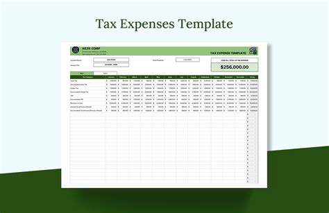 Google Sheets Tax Template