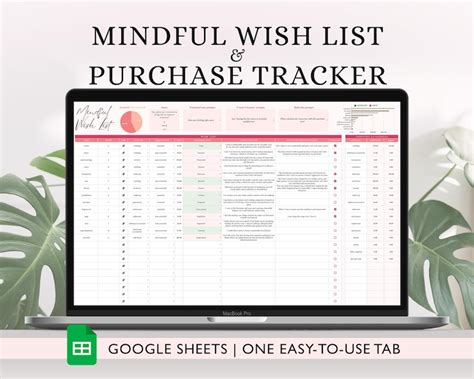 Google Sheets Wishlist Template