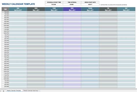 Google Spreadsheets Calendar Template