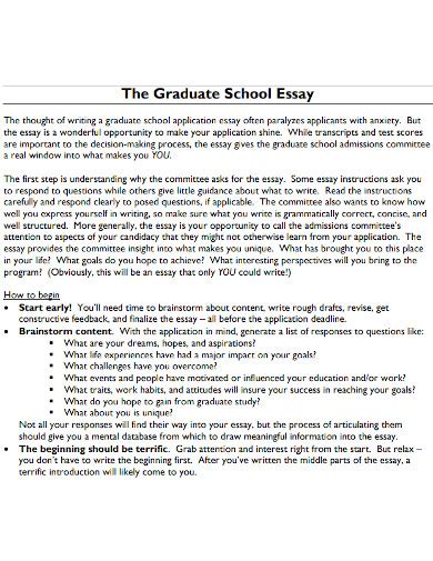 Graduate Essay Template