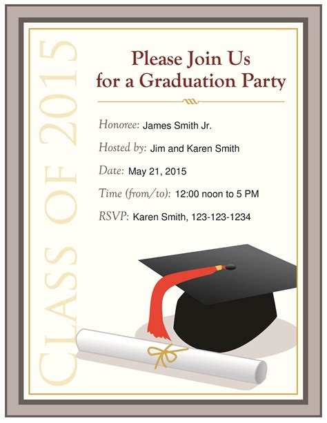 Graduation Party Invitations Template