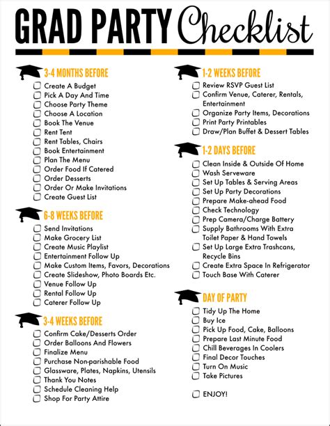 Graduation Party Planning Template