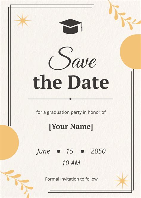 Graduation Party Save The Date Templates