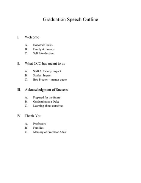 Graduation Speech Template