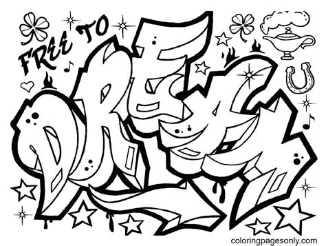 Graffiti Printable Coloring Pages