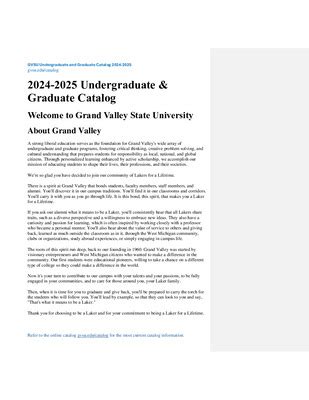Grand Valley Course Catalog