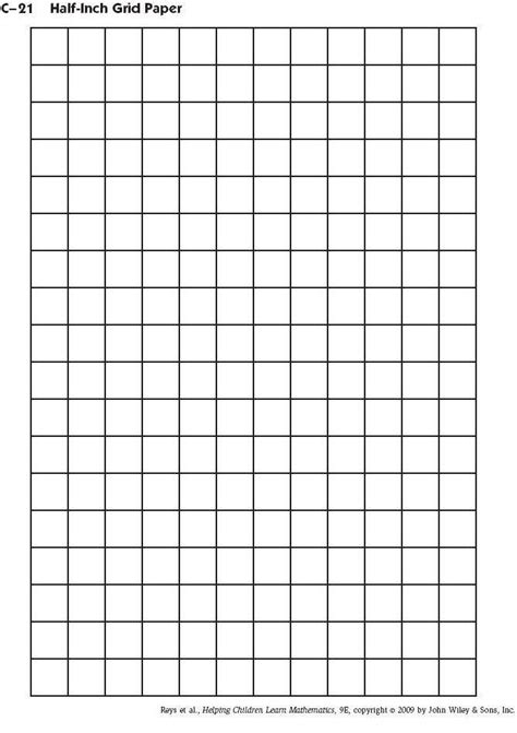 Graph Paper 1/2 Inch Printable