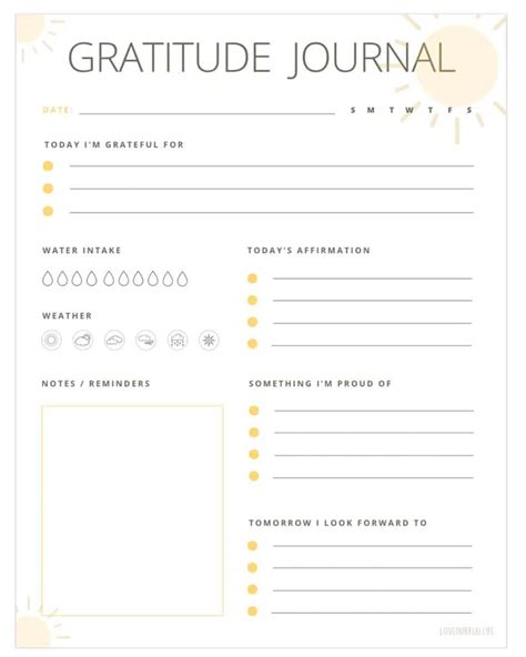 Gratitude Diary Template