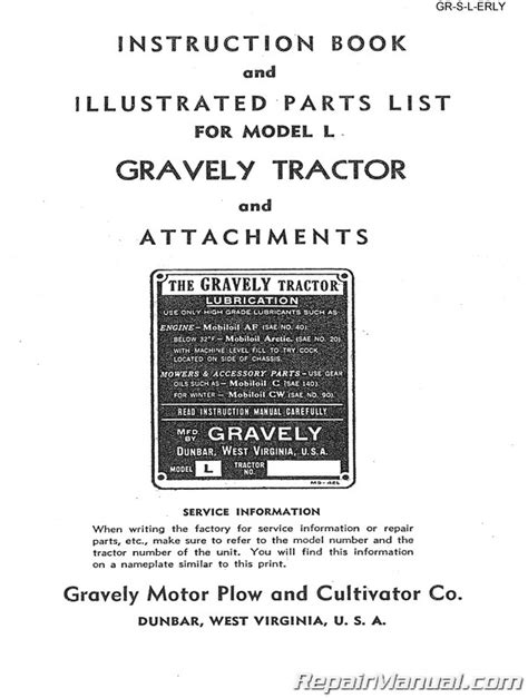 Gravely Tractor Manuals Service Repair Owners