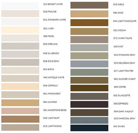 Grout Color Chart Tec