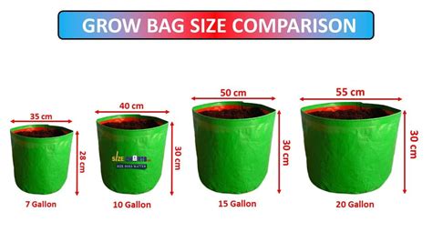 Grow Bag Size Chart