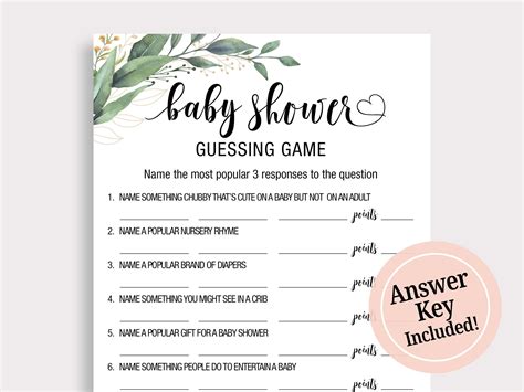 Guess How Many Baby Shower Game Free Printable