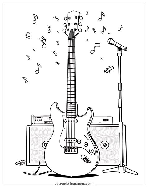 Guitar Printable Coloring Pages
