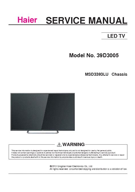 Haier 39d3005 Led Tv Service Manual Download