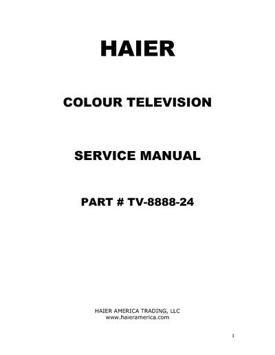 Haier Bh2004d Color Television Owner Manual