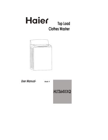Haier Hlt364xxq Gwt900aw Clothes Washer Owner Manual