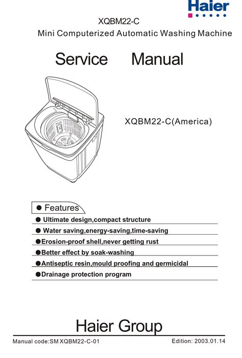 Haier Xqbm22 C Washing Machine Service Manual