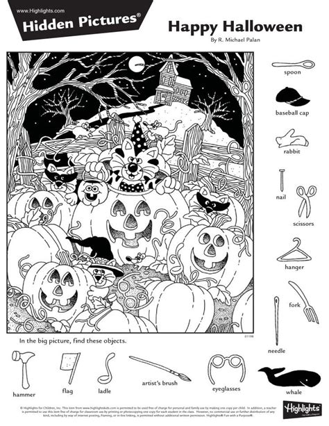 Halloween Hidden Pictures Free Printable