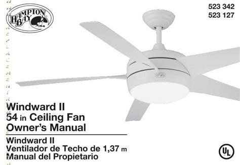 Hampton Bay Ceiling Fan Model 54shrl Manual