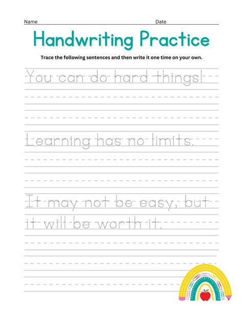 Handwriting Practice Template