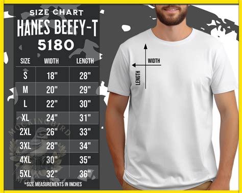 Hanes Beefy Tee Size Chart