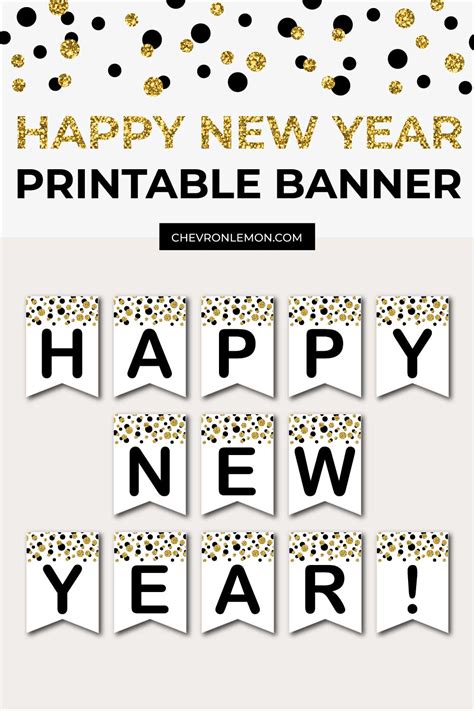 Happy New Year Banner Printable