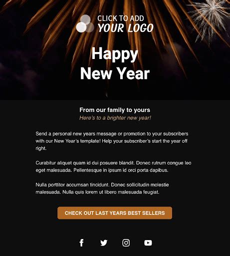 Happy New Year Email Template