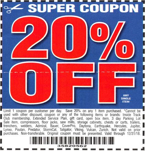 Harbor Freight Tools 20 Printable Coupon